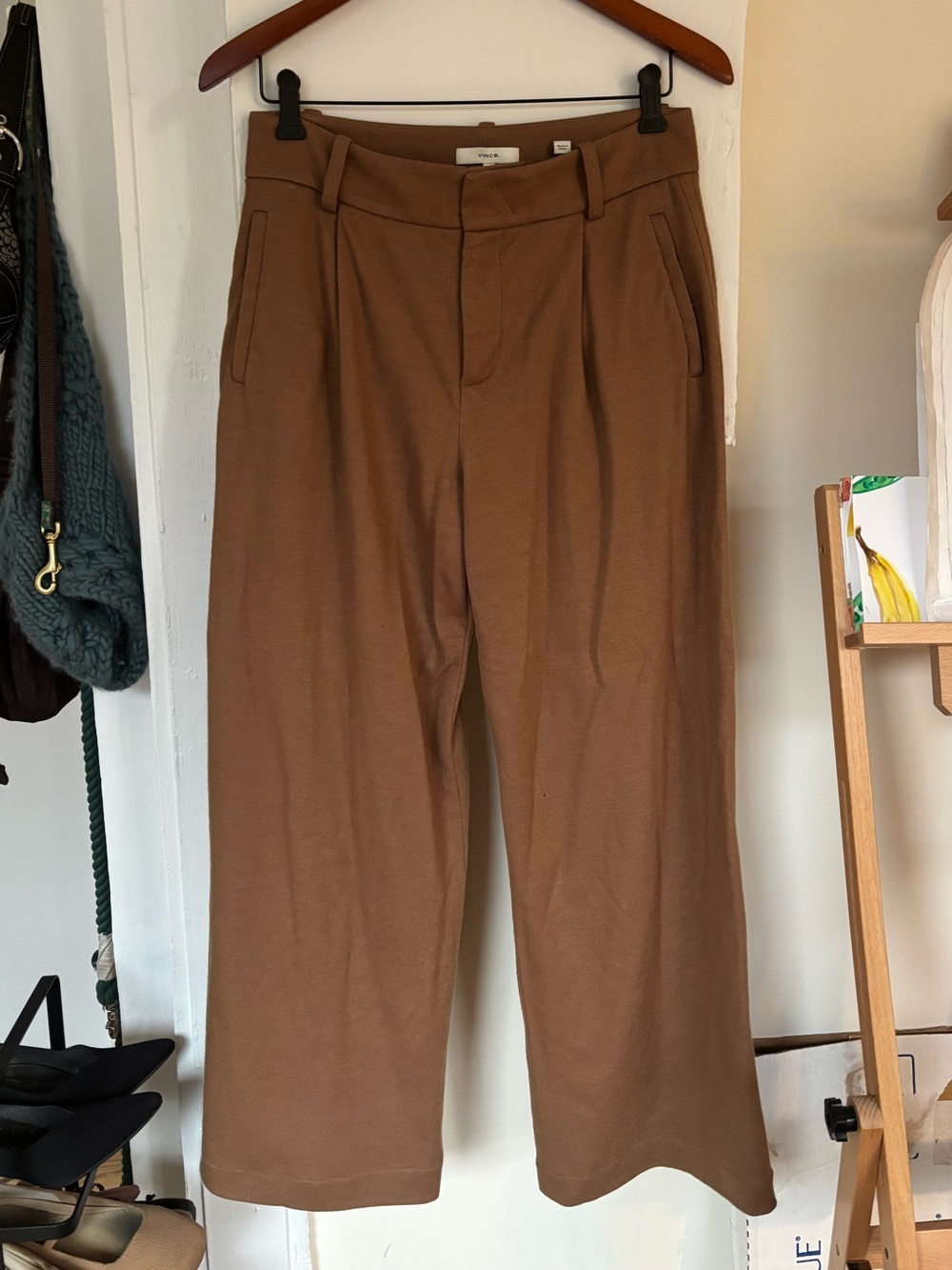 Vince Wool Brown Tailored Dress Pants